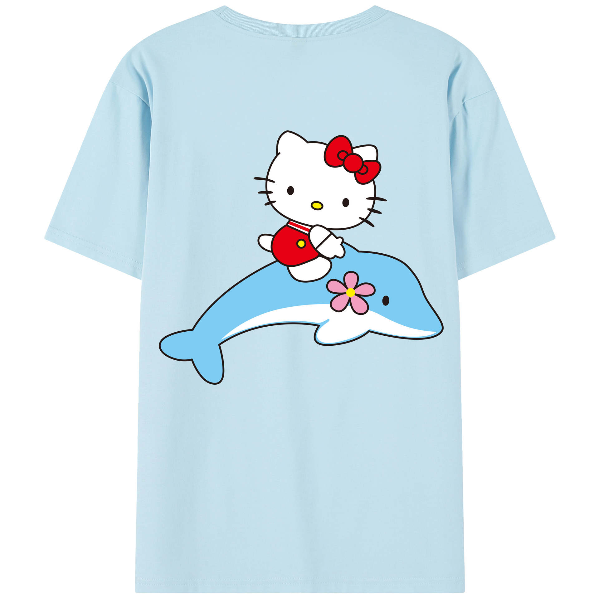 （画像用） Hello Kitty ハローキティ 綿100％半袖Tシャツ（背面プリント）